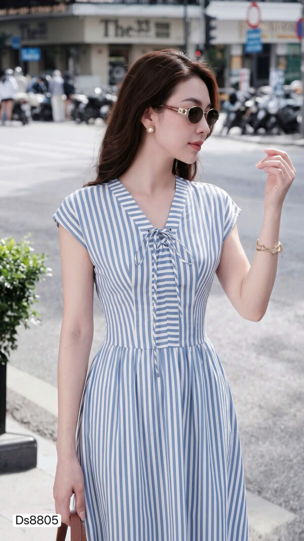 Đầm Midi Kẻ Sọc Riviera - DS8805