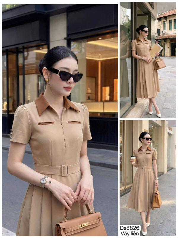 Đầm Dáng Xòe Phối Cổ Cổ Điển - DS8826