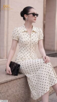 Bộ Trang Phục Chấm Bi  Peplum Cổ Điển - DS8688
